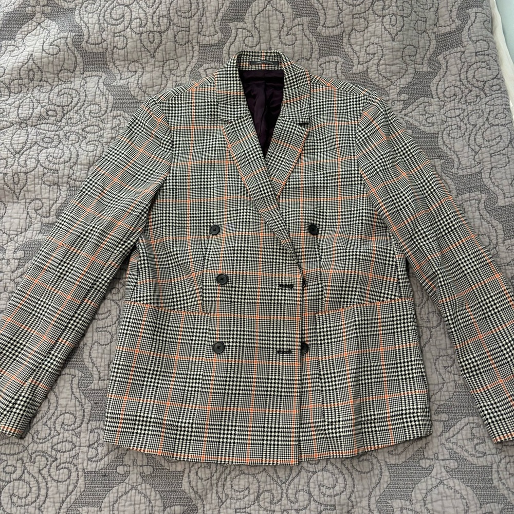PS Paul Smith Women’s Double Breasted Blazer Plaid Jacket US size 12